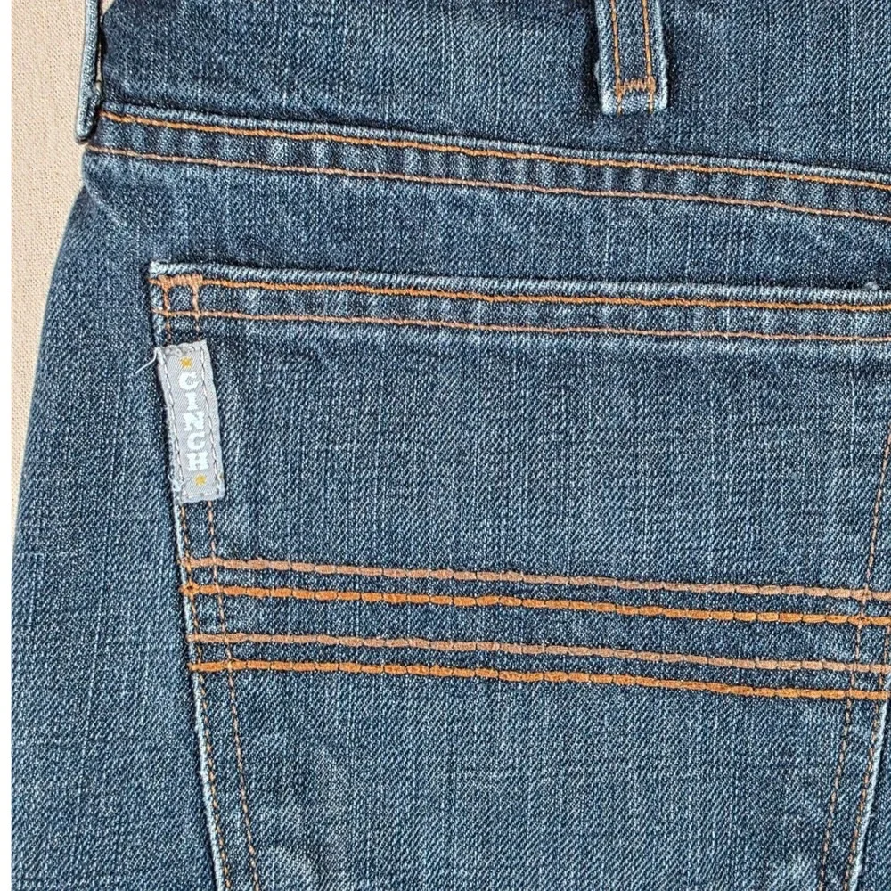 Cinch Mens Jeans 36x34 Silver Label Blue Straight Leg Western Denim Jeans Work - Picture 5 of 10